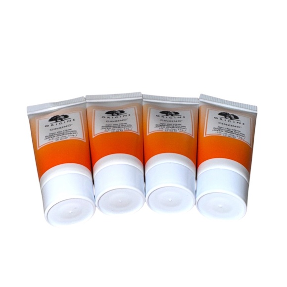 NWT Origins Ginzing Into the Glow Brightening Serum Set of 4 Travel Size 2 Fl Oz - Picture 4 of 6
